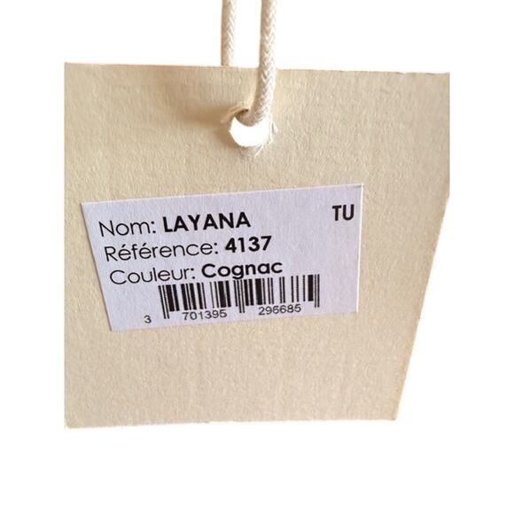 Cherry Paris Layana Cognac Pebbled Leather Crossbody Bag NWT - Picture 7 of 10